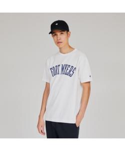 Мужская футболка с коротким рукавом, базовая Champion, белый/темно-синий