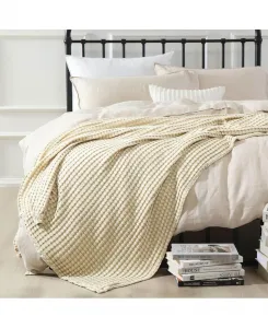 Уютное бамбуковое вафельное одеяло, размер Twin/Twin XL Egyptian Linens, бежевый