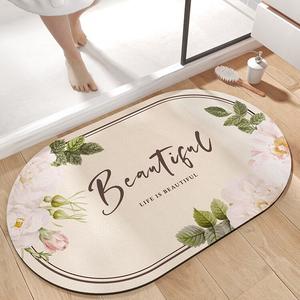 Dajiang Ковер 40х60 см для ванной комнаты, впитывающий, быстросохнущий, с цветочным узором, 1 см толщина
