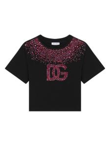 Dolce & Gabbana Kids футболка с логотипом DG, черный