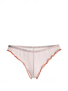 Панорама трусы-танга с рюшами Maison Close, бежевый