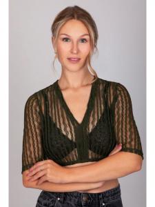 Блузка Dirndl Anna Khaki Green on green Edelnice