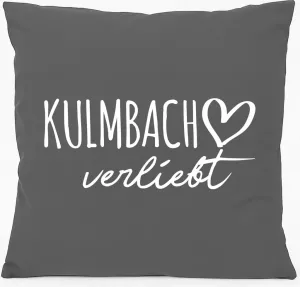 Подушка для дивана Huuraa Kulmbach in Love Gift 40x40 см с наполнителем из серо-стального хлопка Kulmbach Souvenir Hellweg Druckerei