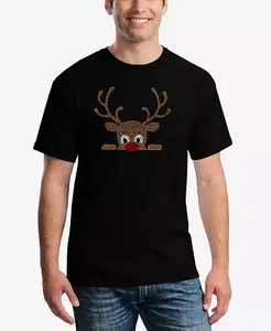 Мужская футболка Peeking Reindeer с принтом в виде слов LA Pop Art, черный
