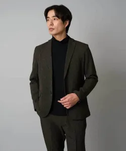 Элегантный, не образующий катышков пиджак из меланжевой шамбре. Можно стирать в машине, эластичный Avv, цвет Brown