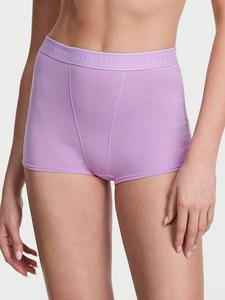 Трусики-Шорты из хлопка с высокой талией и логотипом Cotton, cotton light lilac