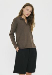Топ Saint Tropez MILASZ POLO PULLOVER, Major Brown Melange/Dark Brown