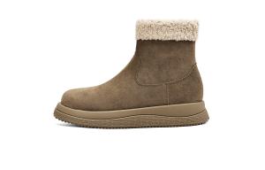 Теплые короткие зимние сапоги женские HLA, Khaki