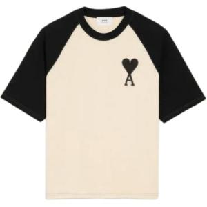 Футболка Ami Paris Ami De Coeur с коротким рукавом из хлопка AMIPARIS, бежевый