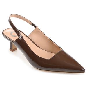 Туфли-лодочки на широком каблуке с ремешком Paulina Journee, patent/brown