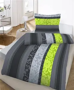 Комплект постельного белья Soma Flannel, 2 предмета: пододеяльник 135 x 200 см, наволочка 80 x 80 см, цветочный принт в стиле барокко, зеленый. SOMA