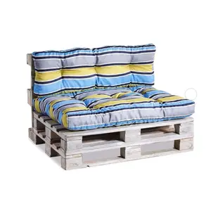 Подушки для поддонов, подушки для садового дивана, стеганые подушки, наполненные гранулированным пенополиуретаном, много цветов и размеров PPI (Комплект (подушка сиденья 120x80 + спинка 120x40), сине-желтый 5)