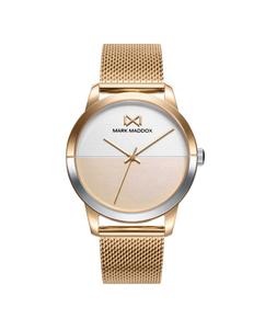 Женские часы Catia с тремя стальными стрелками, золотой IP и миланской сеткой Mark Maddox, золотой