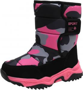 Детские ботинки для девочек Камуфляжные зимние сапоги с утеплителем и противоскользящей подошвой Теплые зимние ботинки для улицы, походов, из хлопка, средней высоты Generic, B #1