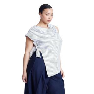 Женский топ с асимметричной завязкой plus size Eloquii, Black On Cream