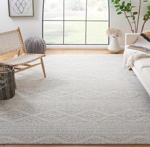 Ковер SAFAVIEH, 244 x 305 см, - коллекция Tulum - большой - цвета ivory и light grey, марокканский богемный племенной дизайн, не линяет и легко чистится, идеально для гостиной, спальни, офиса, столовой (TUL272G)