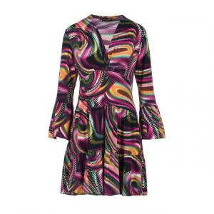 Ярусное платье из джерси с принтом Conquista, бургундия