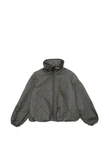 Стеганая куртка Kamelya с цветочным узором Moncler Enfant, серый