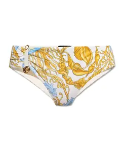 Подводные металлические плавки от бикини в стиле барокко Versace, мультиколор