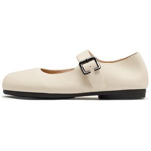 Туфли Мэри Джейн на плоской подошве 2,5 см женские AGSDON, Beige