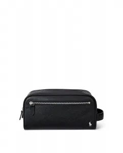 Мужской несессер из кожи сафьяно Polo Ralph Lauren, черный