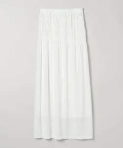 Юбка из жатой ткани с присборенной отделкой Jeanasis, цвет White(05)