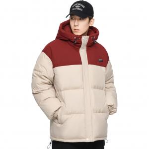 Пуховик Unisex с капюшоном утепленный WARRIOR, хаки (90 fleece diy badge)