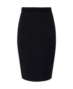 Юбка с разрезом сзади и прямым подолом Elisabetta Franchi, черный