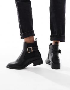 Ботинки челси SEQWL Wide Fit Latte с пряжкой, черного цвета