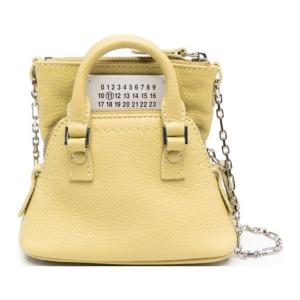 Maison Margiela Женская миниатюрная кожаная сумка желтого цвета