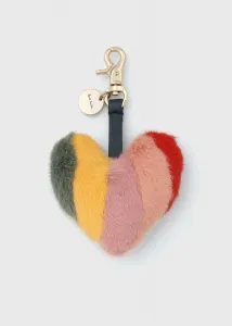 Пушистый брелок в форме сердца для сумки