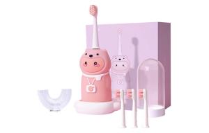 Электрическая зубная щетка автоматическая звуковая с мягкой щетиной u-образная щетка k11 BAIR, розовый