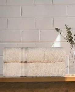 Комплект из 2 банных принадлежностей из быстросохнущего 100% египетского хлопка Superior, слоновая кость