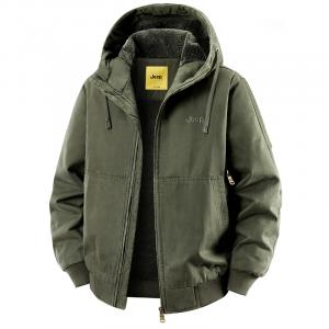 Пуховик Unisex с капюшоном и подкладкой из флиса Jeep, army зеленый