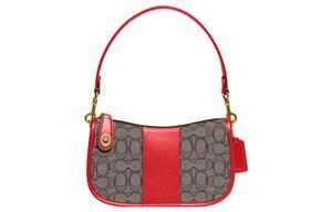 COACH Сумка через плечо из ткани с кожаными деталями