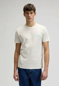 Футболка с коротким рукавом, средней длины, свободного кроя, с принтом. Lee, Natural