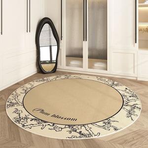 Budis Ковер круглый 140 см из бархата в винтажном стиле для гостиной/спальни, рисунок ветка сливы O11