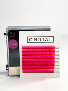 Цветные ресницы микс L 0,07 мм 6-10 H. Розовые ONRIAL Inne