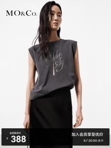 Футболка Moco с принтом и широкими плечами, темно-серый