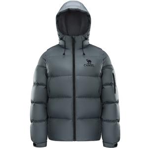 Пуховик Unisex с капюшоном утепленный CAMEL, sparrow серый зеленый