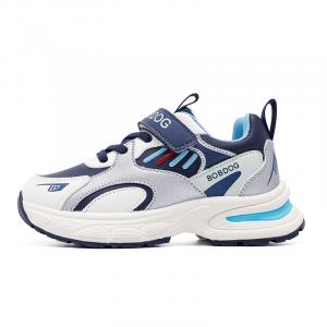 Износостойкие, сбалансированные, низкие детские кроссовки для повседневной носки. Для детей от 3 до 7 лет. BOBDOG, темно-синий/белый