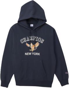 Толстовка с длинными рукавами, 100% хлопок, хлопок производства США, свободный крой, графический логотип, толстовка с капюшоном, мужская повседневная Champion, синий