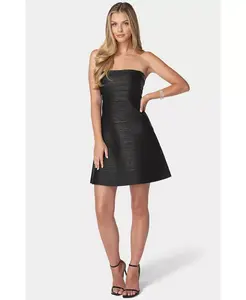 Женское платье-бандаж без бретелек с фольгой Bebe, черный