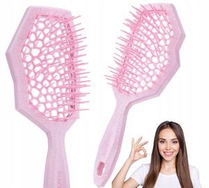 Экологическая массажная щетка для распутывания волос Blackomb Eco, розовая Ponik'S