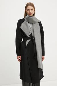 Двусторонний шерстяной плащ Karl Lagerfeld, черный