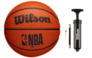 Wilson Баскетбольный мяч NBA DRV Series из резины, коричневый, размер 7, тренировочный, производство Китай