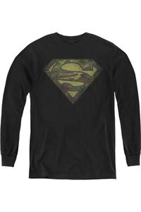 Футболка с логотипом Superman в камуфляжном стиле и эффектом потертости Gildan, черный