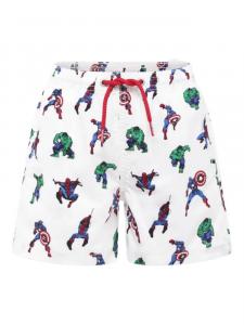 Плавки-шорты с графическим принтом MC2 Saint Barth Kids, белый