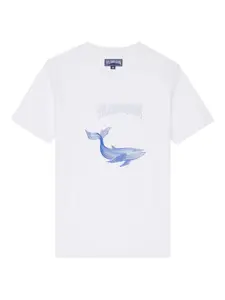 Футболка с круглым вырезом и принтом кита Vilebrequin, белый