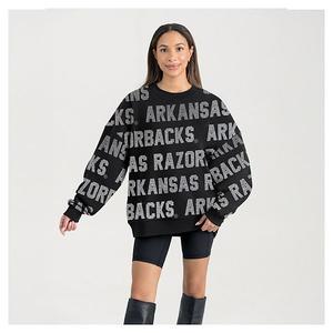 Женский черный свитшот arkansas razorbacks hype era Gameday Couture